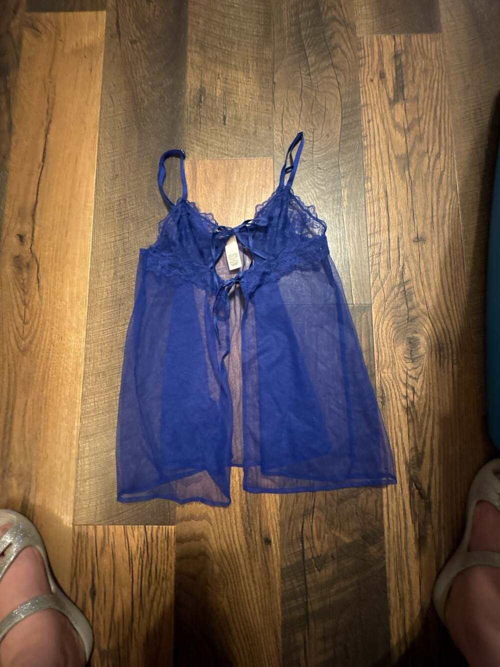Victoria's Secret Babydoll Size XS Blue Lace Mesh Chemise